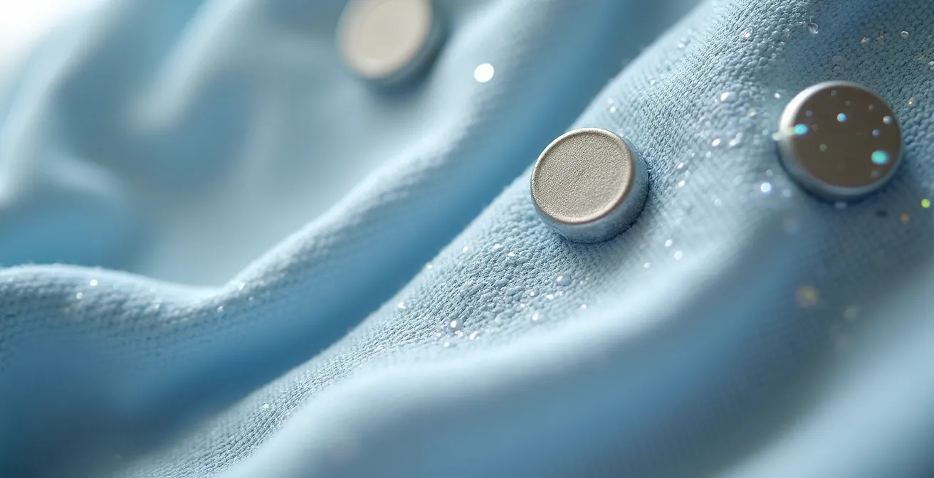 Vêtement avec fermetures magnétiques dans un filet de lavage