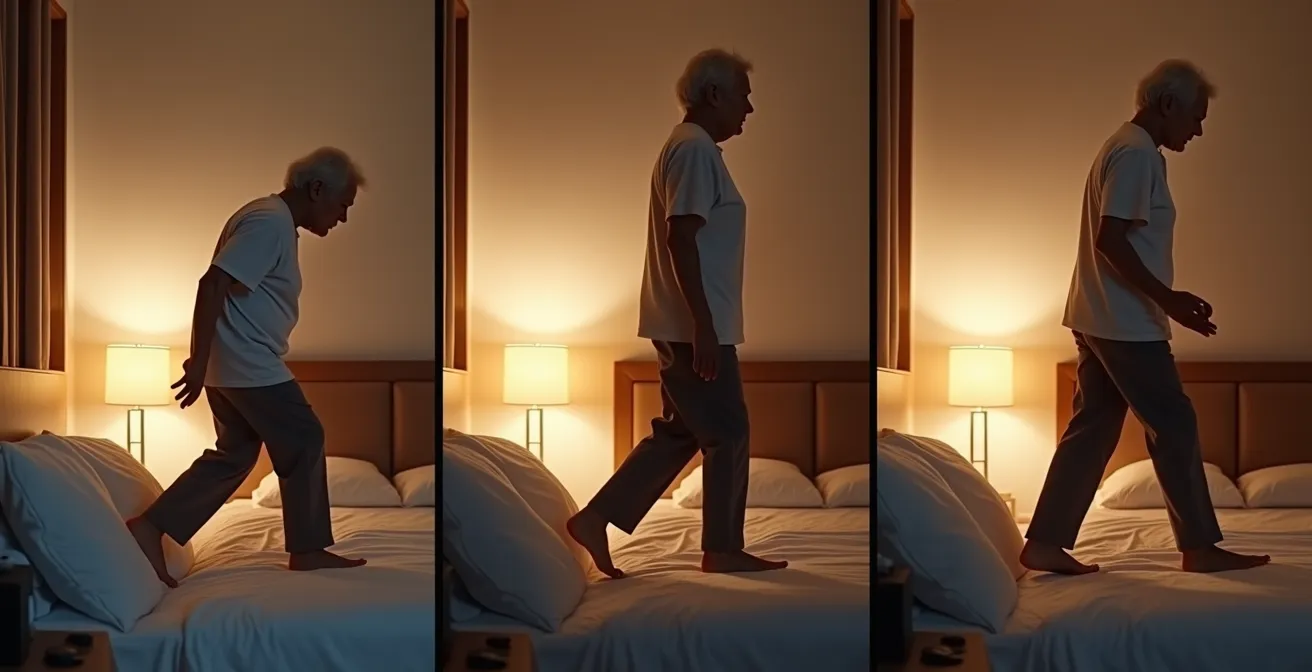 Séquence en trois temps du lever sécurisé depuis le lit