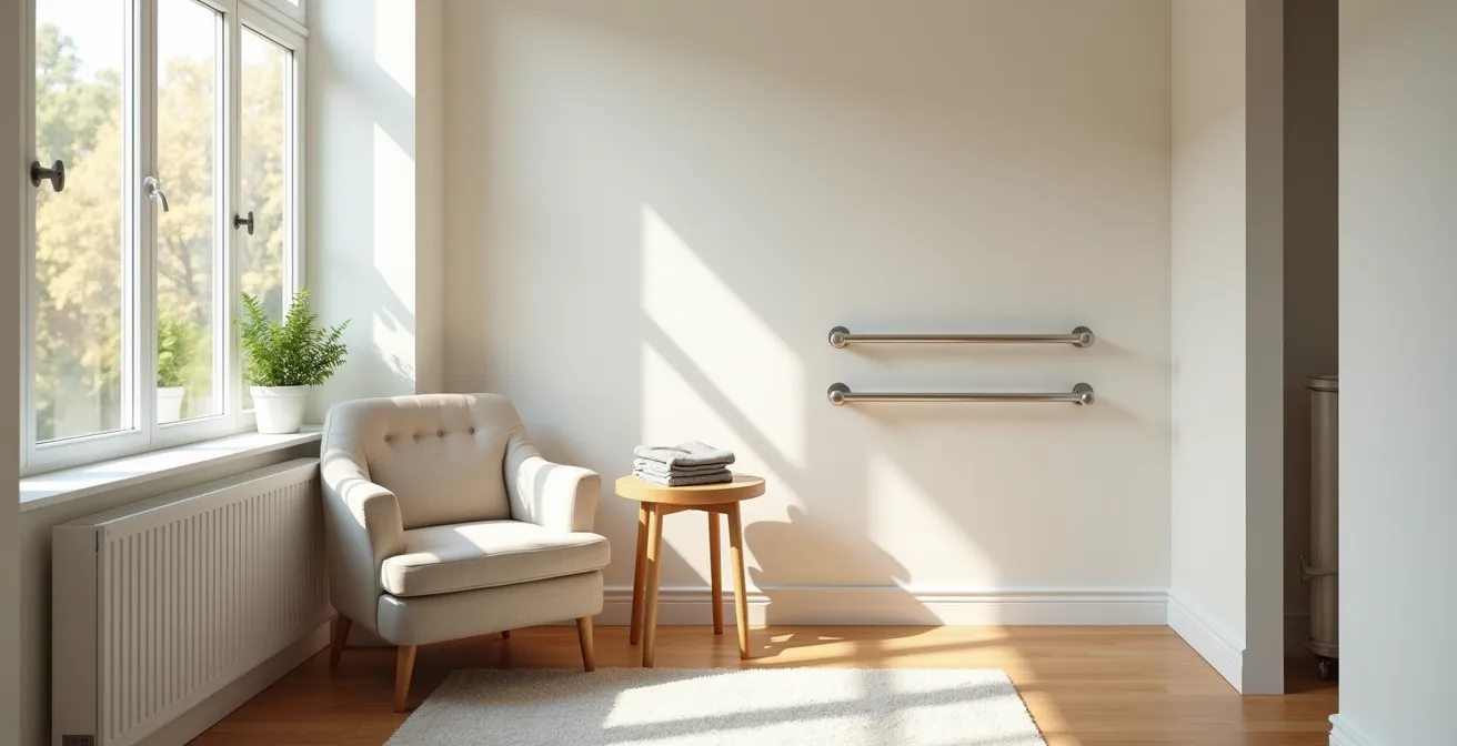 Aménagement d'une station d'habillage sécurisée dans une chambre de personne âgée